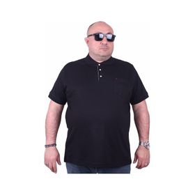 Moc Grande Polo 11501 Büyük Beden Siyah Erkek T-shirt