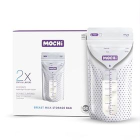 Mochi Mor Beyaz 50'li Anne Sütü Saklama Poşeti