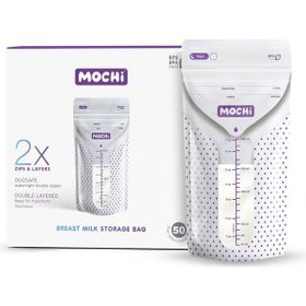 Mochi Mor Beyaz 50'li Anne Sütü Saklama Poşeti