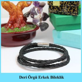 Moco Deri Örgü Erkek Bileklik