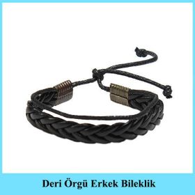 Moco Deri Örgü Erkek Bileklik