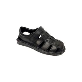 Moda Ayakkabı 0453 Siyah Deri Erkek Sandalet