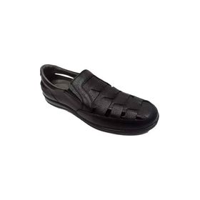 Moda Ayakkabı 0454 Siyah Deri Erkek Sandalet