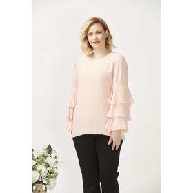 Moda Berray 28009 Somon Kolları Fırfırlı Büyük Beden Kadın Bluz