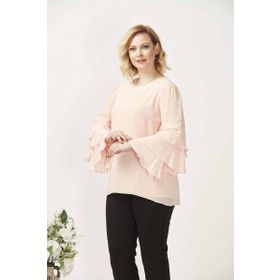 Moda Berray 28009 Somon Kolları Fırfırlı Büyük Beden Kadın Bluz