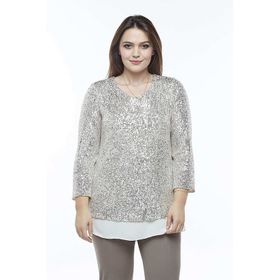 Moda Berray 28034 Bej Payet Büyük Beden Kadın Bluz