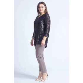 Moda Berray 28034 Siyah Payet Büyük Beden Kadın Bluz