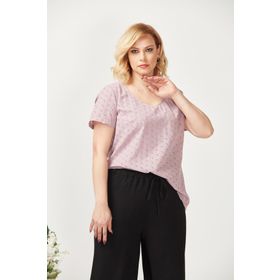 Moda Berray 3204 Lila Fistolu Kısa Kollu Büyük Beden Şık Kadın Bluz