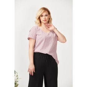 Moda Berray 3204 Lila Fistolu Kısa Kollu Büyük Beden Şık Kadın Bluz