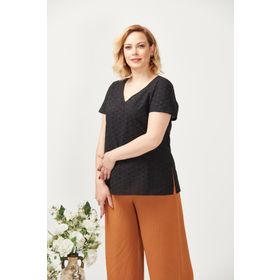 Moda Berray 3204 Siyah Fistolu Kısa Kollu Büyük Beden Şık Kadın Bluz