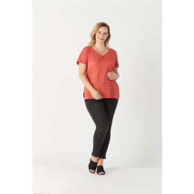 Moda Berray 3204 Tarçın Fistolu Kısa Kollu Büyük Beden Şık Kadın Bluz