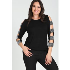 Moda Cazibe M9266 Siyah Kadın Bluz