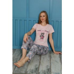 Moda Çizgi 20502P Pembe Pamuk Kadın Pijama Takımı