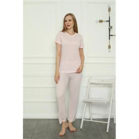 Moda Çizgi 4157 Pembe Penye Kadın Pijama Takımı