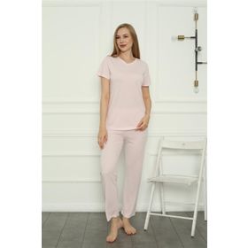 Moda Çizgi 4157 Pembe Penye Kadın Pijama Takımı