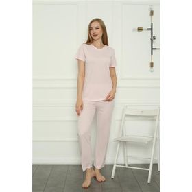 Moda Çizgi 4157 Pembe Penye Kadın Pijama Takımı