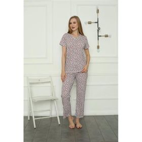 Moda Çizgi 4166 Beyaz Penye Kadın Pijama Takımı
