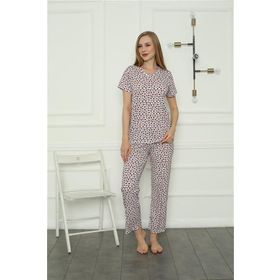 Moda Çizgi 4166 Beyaz Penye Kadın Pijama Takımı