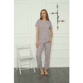 Moda Çizgi 4166 Beyaz Penye Kadın Pijama Takımı