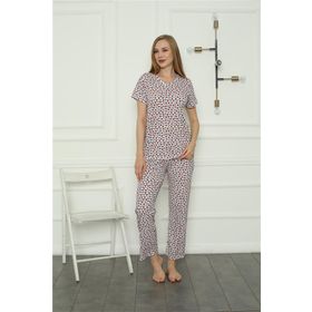 Moda Çizgi 4166 Beyaz Penye Kadın Pijama Takımı