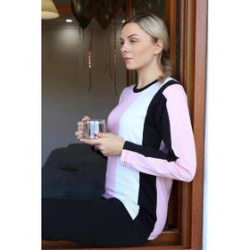 Moda Çizgi 4173 Somon Uzun Kol Penye Kadın Pijama Takımı