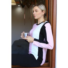 Moda Çizgi 4173 Somon Uzun Kol Penye Kadın Pijama Takımı