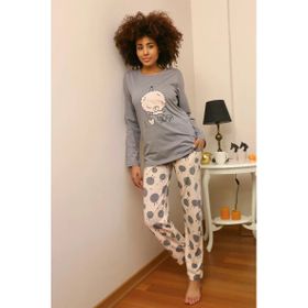 Moda Çizgi 4186 Penye Uzun Kol Kadın Pijama Takımı