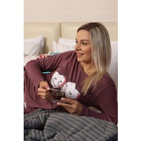 Moda Çizgi 4187 Penye Uzun Kol Kadın Pijama Takımı