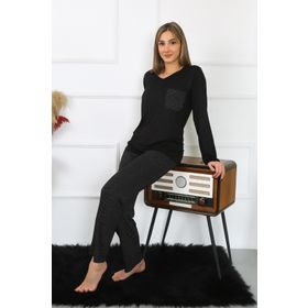 Moda Çizgi 4193 Uzun Kol Penye Kadın Pijama Takımı