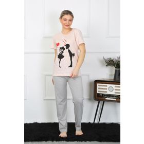 Moda Çizgi 4207 Kısa Kol Penye Kadın Pijama Takımı