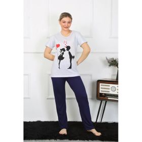 Moda Çizgi 4208 Kısa Kol Penye Kadın Pijama Takımı