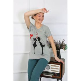 Moda Çizgi 4210 Kısa Kol Penye Kadın Pijama Takımı