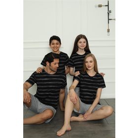 Moda Çizgi 50115 Aile Baba - Oğul Penye Şortlu Pijama Takım