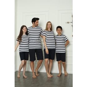 Moda Çizgi 50116 Aile Anne - Kız Penye Şortlu Pijama Takım