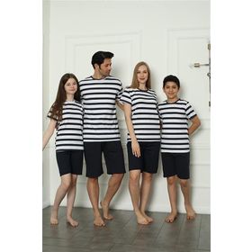 Moda Çizgi 50116 Aile Anne - Kız Penye Şortlu Pijama Takım