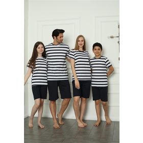 Moda Çizgi 50116 Aile Anne - Kız Penye Şortlu Pijama Takım