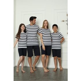 Moda Çizgi 50116 Aile Anne - Kız Penye Şortlu Pijama Takım