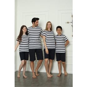 Moda Çizgi 50116 Aile Anne - Kız Penye Şortlu Pijama Takım