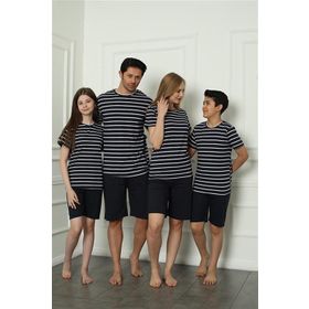Moda Çizgi 50117 Aile Anne - Kız Penye Şortlu Pijama Takım