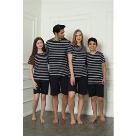 Moda Çizgi 50117 Aile Baba - Oğul Penye Şortlu Pijama Takım