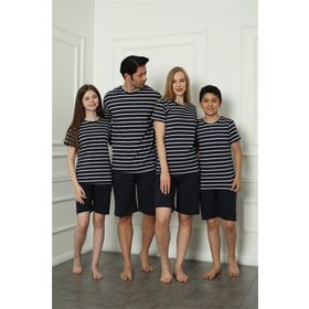 Moda Çizgi 50117 Aile Baba - Oğul Penye Şortlu Pijama Takım
