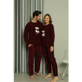 Moda Çizgi 50121 Welsoft Erkek Polar Sevgili Kombini Pijama Takımı