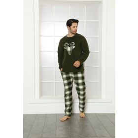 Moda Çizgi 6799 Yeşil Welsoft Polar Erkek Pijama Takımı
