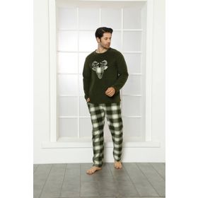 Moda Çizgi 6799 Yeşil Welsoft Polar Erkek Pijama Takımı
