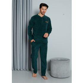 Moda Çizgi 6826 Yeşil Welsoft Polar Erkek Pijama Takımı