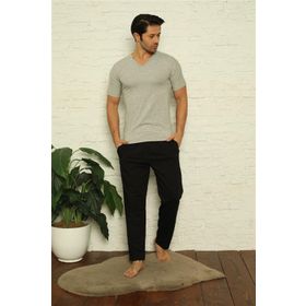 Moda Çizgi 7006 Siyah Pamuk Erkek Alt Eşofman
