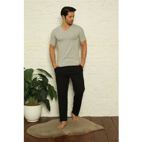 Moda Çizgi 7006 Siyah Pamuk Erkek Alt Eşofman