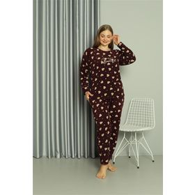 Moda Çizgi 808041 Welsoft Polar Büyük Beden Kadın Pijama Takımı