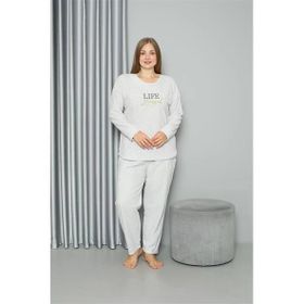 Moda Çizgi 808050 Welsoft Polar Büyük Beden Kadın Pijama Takımı