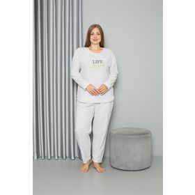 Moda Çizgi 808050 Welsoft Polar Büyük Beden Kadın Pijama Takımı